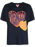 Kenzo t-shirt en coton à logo imprimé - Bleu