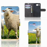 Acer Liquid Z520 Telefoonhoesje met Pasjes Schaap en Lammetje - thumbnail