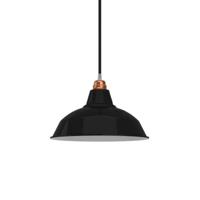 Lampenkap zwart industrieel gat voor e27 fitting 30 cm