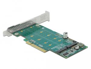 DeLOCK PCI Express x8 Card naar 2x internal NVMe M.2 Key M - Bifurcation controller