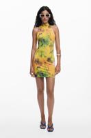 Verlopen korte jurk - YELLOW - XL