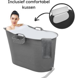 LIFEBATH - Zitbad Olivia - 330L - Bath Bucket - Inclusief badkussen - Grijs