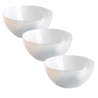 Plasticforte Serveerschaal - 3x - saladeschaal - D23 x H9.5 cm - kunststof - transparant - 2900 ml