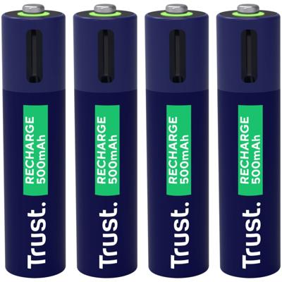 Trust Via USB-C oplaadbare AAA-batterijen (4 stuks) Batterij Blauw