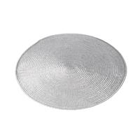 Ronde placemat - zilver - kunststof - D38 cm - tafeldecoratie - onderleggers