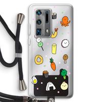 Happy bento friends: Huawei P40 Pro Plus Transparant Hoesje met koord