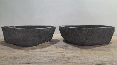 Wasbakken riviersteen set RL250306AB, 53x37x15 cm