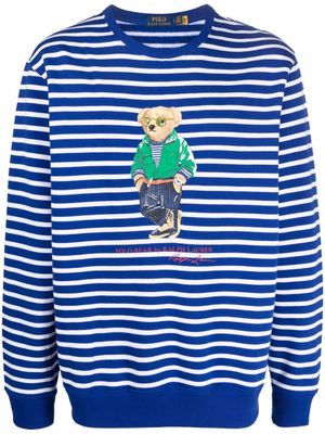 Polo Ralph Lauren sweat rayé à imprimé graphique - Bleu