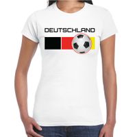 Deutschland / Duitsland voetbal / landen shirt met voetbal en Duitse vlag wit voor dames 2XL  -