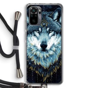 Darkness Wolf: Xiaomi Redmi Note 10 Pro Transparant Hoesje met koord