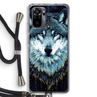 Darkness Wolf: Xiaomi Redmi Note 10 Pro Transparant Hoesje met koord