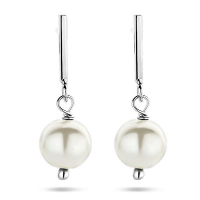 Oorhangers zilver-zoetwaterparel wit