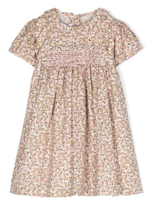 Siola robe mi-longue ceinturée à fleurs en jacquard - Rose