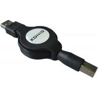 Haiqoe USB 2.0 kabel Retractable A-B 1,2m - thumbnail