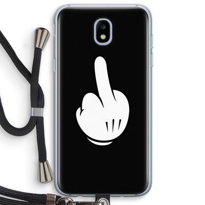 Middle finger black: Samsung Galaxy J5 (2017) Transparant Hoesje met koord