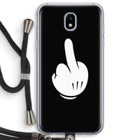 Middle finger black: Samsung Galaxy J5 (2017) Transparant Hoesje met koord Middle finger black: Samsung Galaxy J5 (2017) Transparant Hoesje met koord