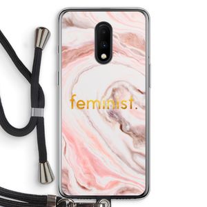 Feminist: OnePlus 7 Transparant Hoesje met koord