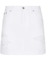 Dolce & Gabbana distressed denim miniskirt - Blanc - thumbnail