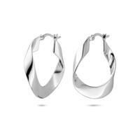 Gerhodineerd Zilveren Oorringen - 25x4,5mm - 925 Zilver