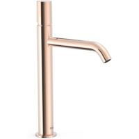 Wastafelkraan Tres Study | Opbouw | Mengkraan | Hoog model | 1-knop | Rond | 24k Rose goud