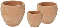 Mcollections Bloempot Stripes - Ø26 x H27 - Terracotta - Whitewash