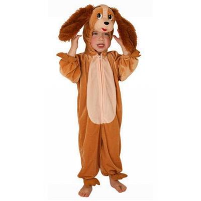 Pluche honden verkleedkleding kostuum - dierenpak - bruin - kinderen - jumpsuit Pluche honden verkleedkleding kostuum - dierenpak - bruin - kinderen - jumpsuit