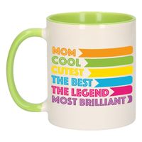 Cadeau koffie/thee mok voor mama - lijstje beste mama - groen - 300 ml - Moederdag - thumbnail