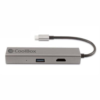USB-HUB CoolBox Hub miniDOCK4 USB-C Grijs