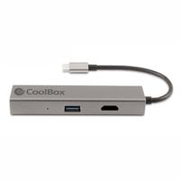 USB-HUB CoolBox Hub miniDOCK4 USB-C Grijs
