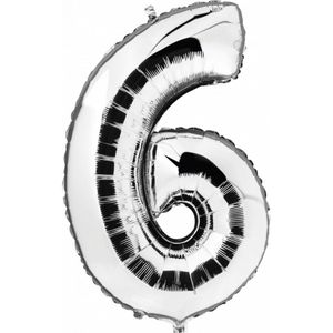 Cijfer ballon in zilver 6