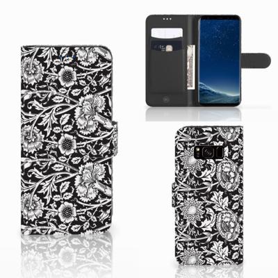 Samsung Galaxy S8 Hoesje Black Flowers Samsung Galaxy S8 Hoesje Black Flowers