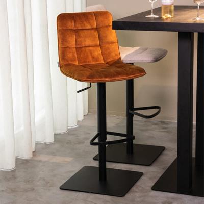 LABEL51 Barkruk Juul - Oker - Velours - Zithoogte 55-81