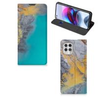 Motorola Moto G100 | Standcase | Marble Blue Gold