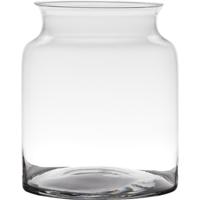 Stijlvolle bloemenvaas - glas - transparant - 23 x 19 cm - modern