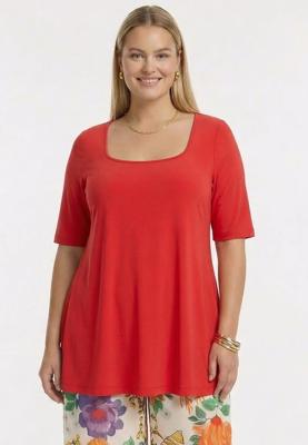 Yoek Top flared | Light Red | Maat 50/52