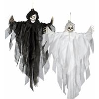 Horror hangdecoratie spook - geest pop - zwart - 75 cm - Halloween decoratie poppen