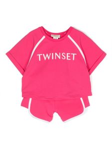 TWINSET Kids survêtement en coton à logo imprimé - Rose