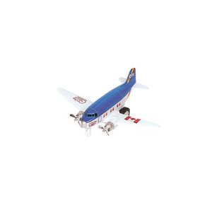 Dubbele propeller vliegtuig blauw 12 cm   -