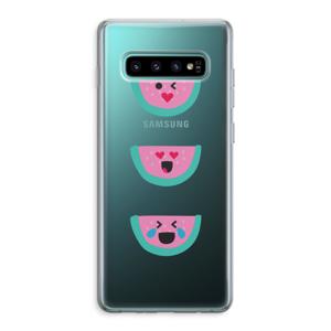 Smiley watermeloen: Samsung Galaxy S10 Plus Transparant Hoesje