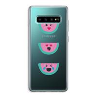 Smiley watermeloen: Samsung Galaxy S10 Plus Transparant Hoesje
