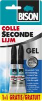 Bison secondelijm, tube van 3 g, blister van 2 stuks (1 + 1 GRATIS)