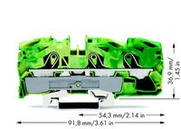 WAGO 2016-1307 Aardingsklem 12 mm Spanveer Toewijzing: Terre Groen, Geel 1 stuk(s) - thumbnail