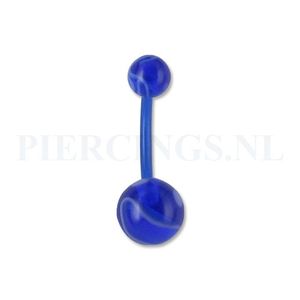 Navelpiercing flexibel blauw