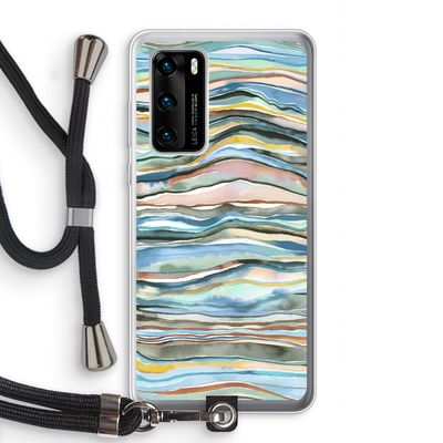 Watercolor Agate: Huawei P40 Transparant Hoesje met koord