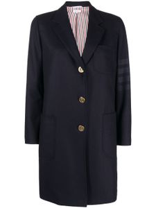 Thom Browne manteau droit à bandes contrastantes - Bleu