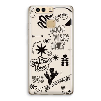 Good vibes: Huawei P9 Transparant Hoesje