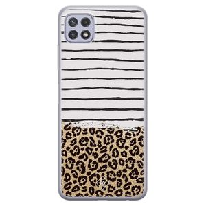 Samsung Galaxy A22 5G siliconen telefoonhoesje - Leopard lines