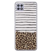 Samsung Galaxy A22 5G siliconen telefoonhoesje - Leopard lines