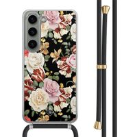 Samsung Galaxy S23 hoesje met zwart koord - Flowerpower