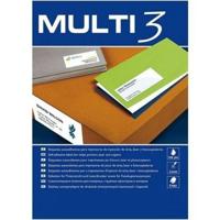 Printerlabels MULTI 3 Wit Recht 100 Lakens 52,5 x 21,2 mm